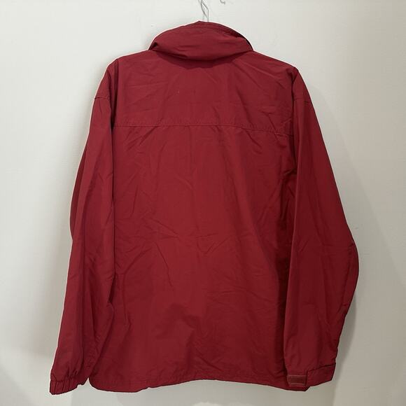 Vintage LL Bean Jacket Mens Medium Red Rain Windbreaker Full Zip Nylon Fishing - Picture 6 of 9